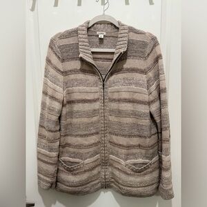 L.L. Bean Neutral Striped Cardigan